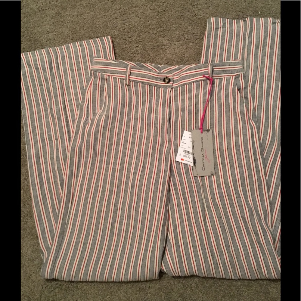 🎁NWT Cristina Gavioli Striped Trousers 10